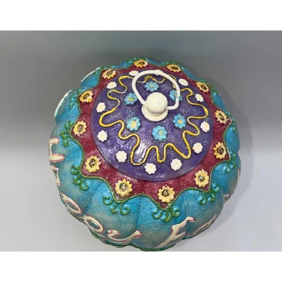 Vintage HTF Beautiful Happy Easter Bunny Rabbit In A Hot Air Balloon Flying - Picture 5 of 16